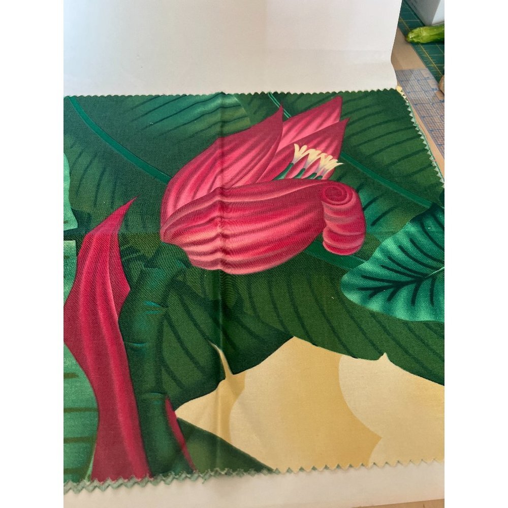 Tropical print samples 16x19 chintz art deco cotton scotch guard  fabric